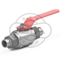 Кран шаровой разборный двухсоставной штуцерно-ниппельный Dn25 Pn16 12Х18Н10Т 11нж45п