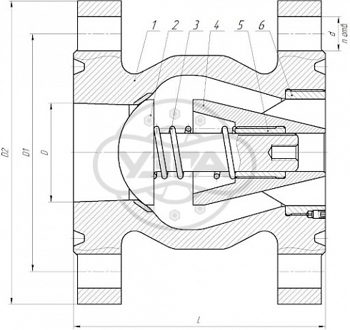 Клапан обратный осесимметричный фланцевый Dn250 Pn160 12Х18Н10Т