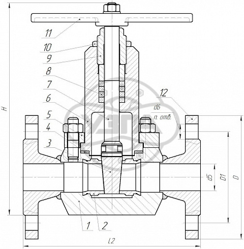 Задвижка клиновая стальная фланцевая Dn20 Pn160 09Г2С 31лс77нж
