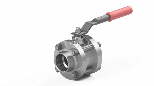 Кран шаровой разборный трехсоставной стяжной конструкции муфтовый Dn50 Pn63 09Г2С 11лс45п