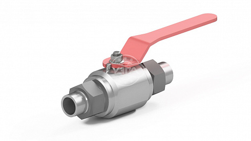 Кран шаровой разборный двухсоставной штуцерно-ниппельный Dn10 Pn25 09Г2С 11лс45п
